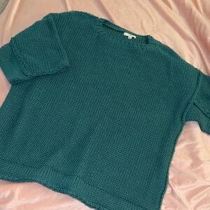 Easel Teal Women's Crew Neck Sweater